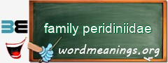 WordMeaning blackboard for family peridiniidae